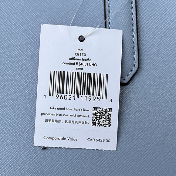 Kate Spade Purse Jana Tote periwinkle blue leather NWT style K8150 - Picture 7 of 8